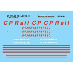 MICROSCALE DECAL 60-4142 - CANADIAN PACIFIC DIESEL LOCOMOTIVES - N SCALE