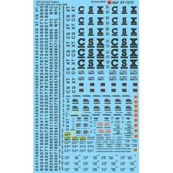MICROSCALE DECAL 60-1311 - CSX COVERED HOPPERS - N SCALE