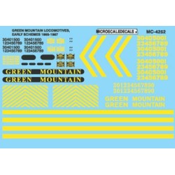 MICROSCALE DECAL 60-4252 - GREEN MOUNTAIN DIESEL LOCOMOTIVES - N SCALE