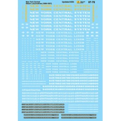 MICROSCALE DECAL 60-78 - NEW YORK CENTRAL STEAM LOCOMOTIVES - N SCALE
