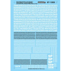 MICROSCALE DECAL 60-1069 - SOUTHERN PACIFIC DIESEL NUMBERS - N SCALE