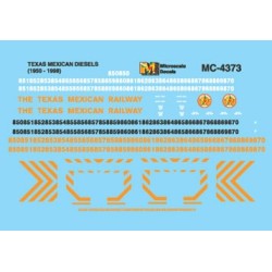MICROSCALE DECAL 60-4373 - TEXAS MEXICAN RAILWAY DIESEL LOCOMOTIVES - N SCALE
