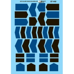 MICROSCALE DECAL 60-440 -  DIESEL LOCOMOTIVE ANTI-GLARE PANELS - BLACK & BLUE - N SCALE
