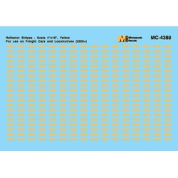 MICROSCALE DECAL 60-4389 - REFLECTOR STRIPES FOR FREIGHT CARS & LOCOMOTIVES - YELLOW - N SCALE