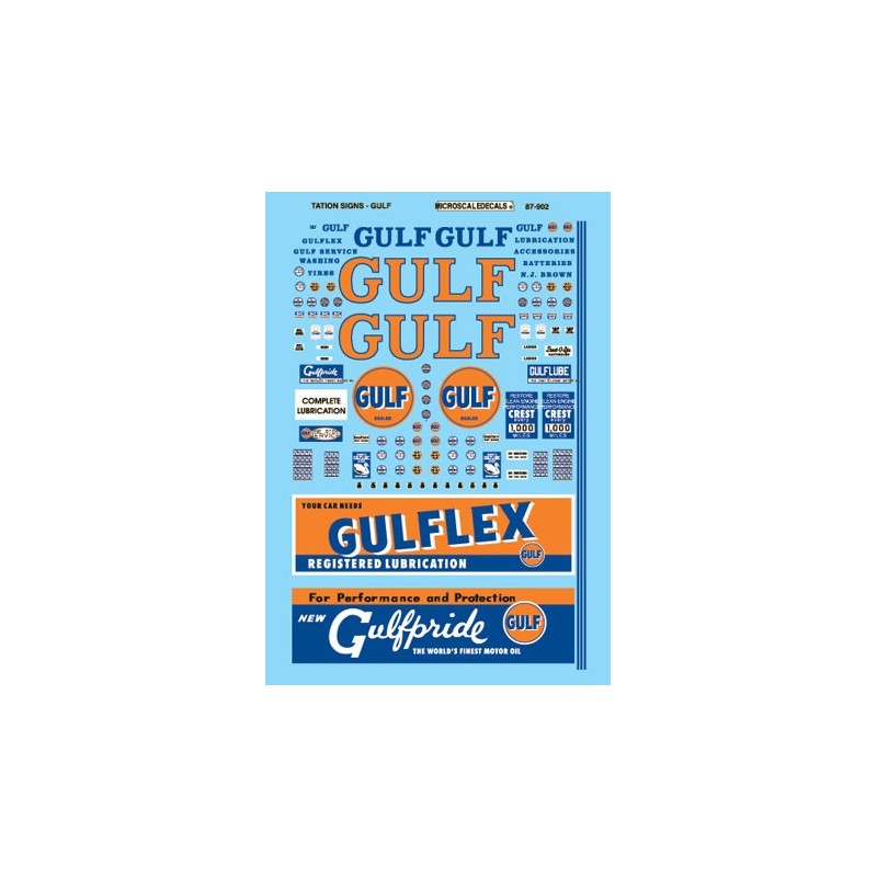 MICROSCALE DECAL 60-902 - GULF GAS STATION SIGNS - N SCALE
