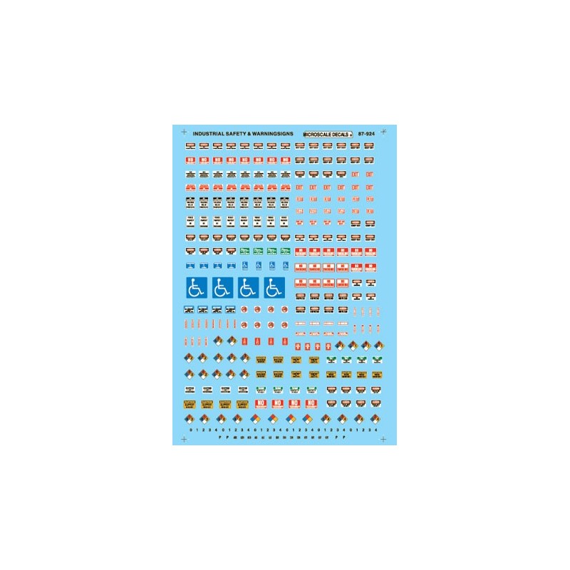 MICROSCALE DECAL 60-924 - INDUSTRIAL SAFETY & WARNING SIGNS - N SCALE