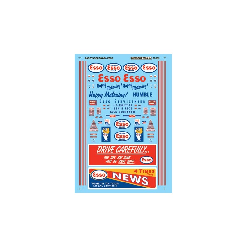 MICROSCALE DECAL 60-959 - ESSO GAS STATION SIGNS - N SCALE