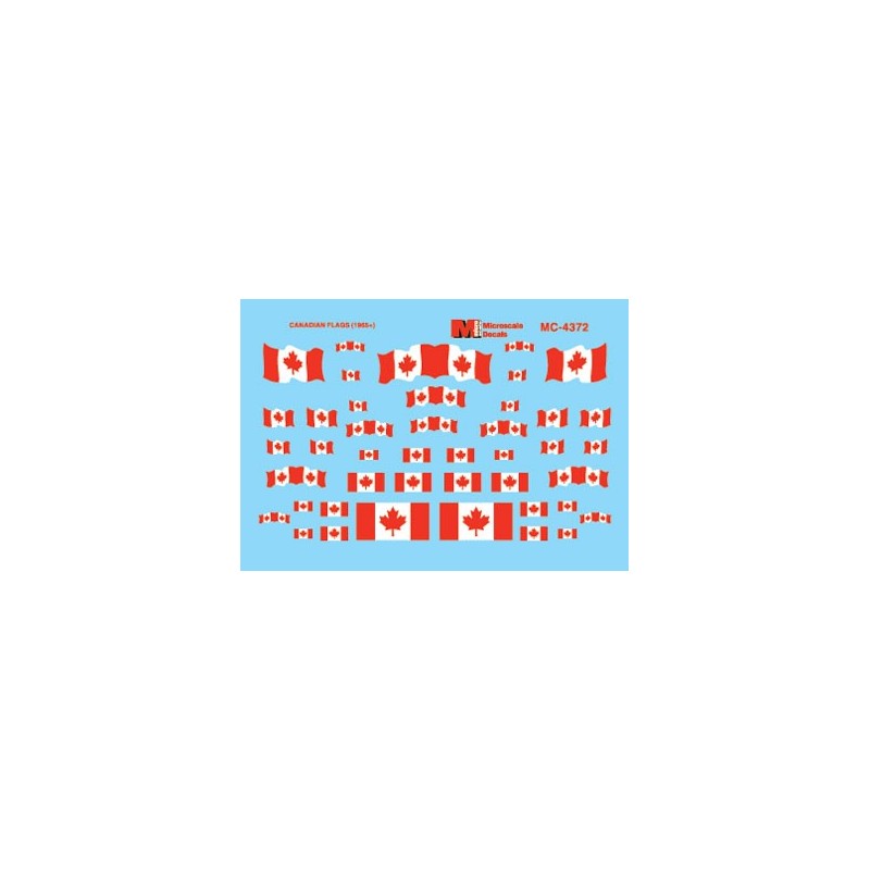 MICROSCALE DECAL 60-4372 - CANADIAN FLAGS - POST 1965 - N SCALE