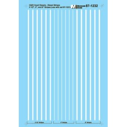 MICROSCALE DECAL 87-1232 - CHICAGO & EASTERN ILLINOIS DIESEL LOCOMOTIVE STRIPES - HO SCALE