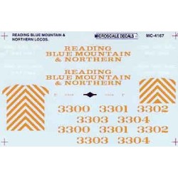 MICROSCALE DECAL MC-4167 - READING BLUE MOUNTAIN & NORTHERN DIESEL LOCOMOTIVES - HO SCALE