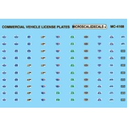 MICROSCALE DECAL MC-4168 - COMMERCIAL VEHICLE LICENSE PLATES - HO SCALE