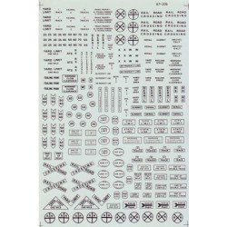 MICROSCALE DECAL 87-206 - RAILROAD RIGHT OF WAY SIGNS - HO SCALE