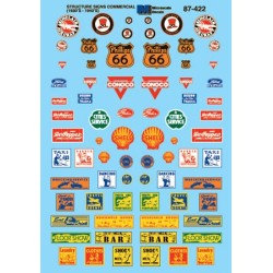MICROSCALE DECAL 87-422 - COMMERCIAL SIGNS - 1930's AND 1940's - HO SCALE