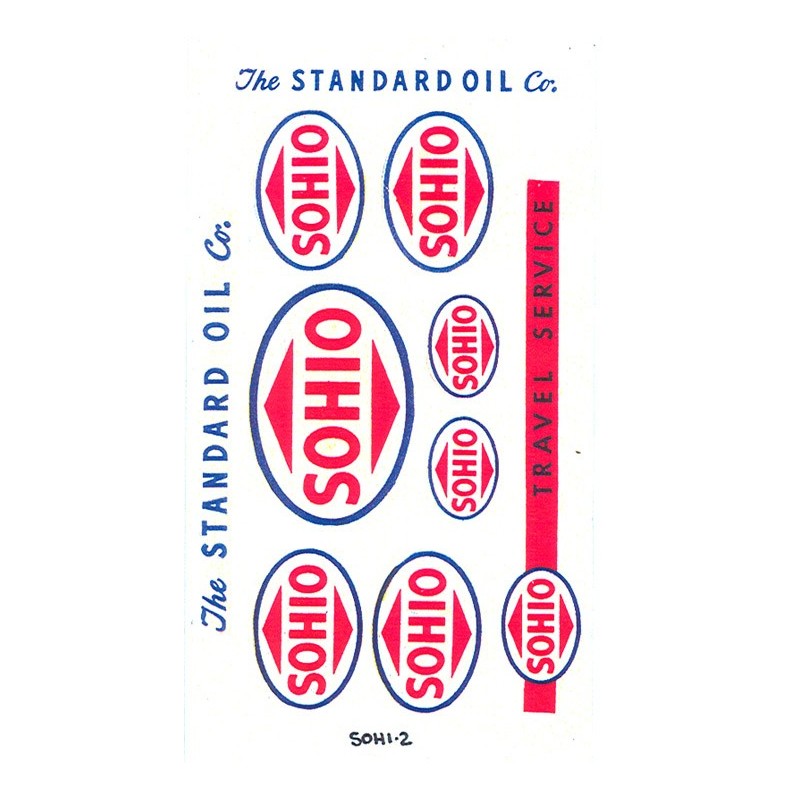 SCALE SIGNS - SOHI-2 - SOHIO - STANDARD OIL GAS STATION SIGNS - HO SCALE