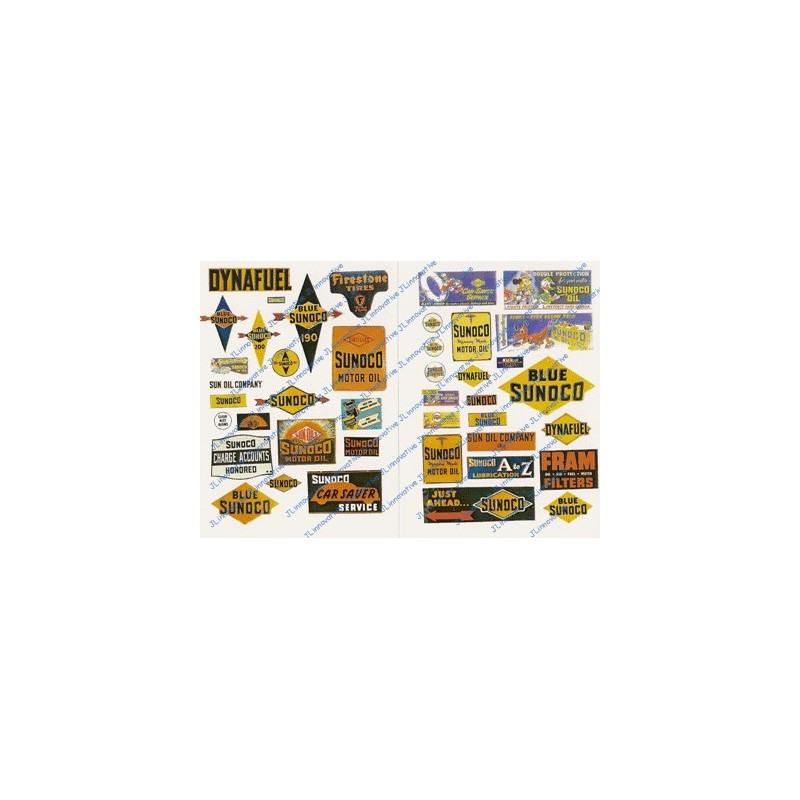 JL INNOVATIVE - 237 - SUNOCO GAS STATION SIGNS - HO SCALE