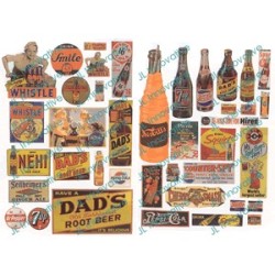 JL INNOVATIVE - 425 - UNUSUAL SOFT DRINK SIGNS - 1940s - 1950s - HO SCALE