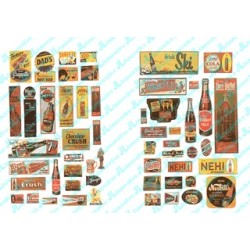 JL INNOVATIVE - 606 - UNCOMMON & UNUSUAL SOFT DRINK SIGNS - 1940s - 1950s - N SCALE