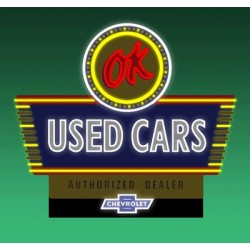MILLER 5482 - NEON SIGN - "OK" USED CARS - SMALL