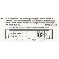 CDS DRY TRANSFER S-96  GOVERNMENT OF CANADA 4 BAY COVERED HOPPER - S SCALE